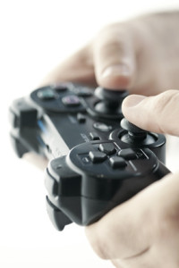 Hands with game controller